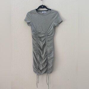 Princess Polly Gray Ruched Midi Dress Size 6
